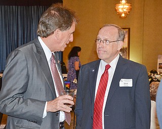 Mark Munroe, Mahoning County Republican Party chairman, (right) chats with Jim Renacci, U.S. Rep. Ohio 16th district, prior to the start of the Mahoning County Republican Party's Annual Abraham Lincoln Day Dinner held at The Maronite Center on Tuesday, May 1, 2018.  

Photo by Scott Williams - The Vindicator