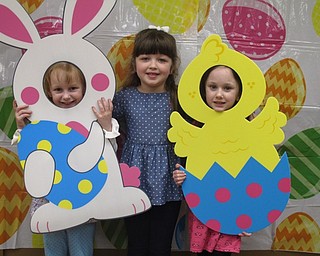 Neighbors | Zack Shively.Boardman Park had their annual Evening with the Easter Bunny on March 28 and 29. The event sold out both nights as they welcomed about 40 families to the event. Pictured, Zoey, Josie and Lila posed at one of the picture areas at the event.