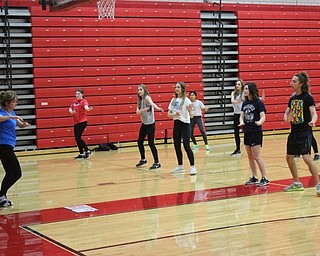 Neighbors | Abby Slanker.Canfield High School physical education students learned Zumba dances from CHS choir teacher and Zumba instructor Kelly Scurich (left) on April 18.