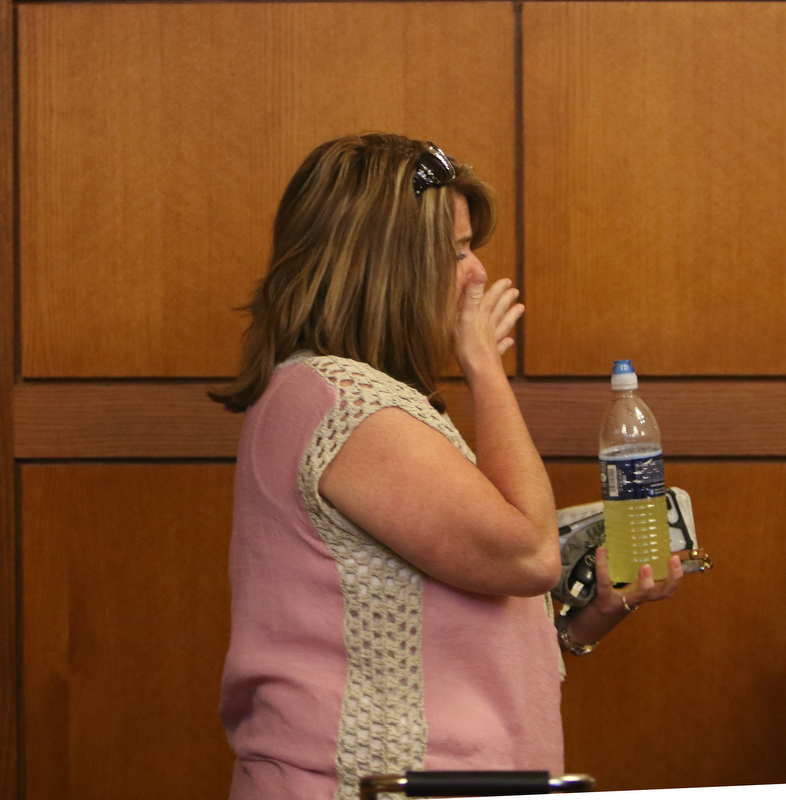  ROBERT K.YOSAY  | THE VINDICATOR..The Infantes daughter sobbed as they led him out of the courtroom.. The jury in the Ralph Infante corruption trial have found the former Niles mayor guilty of 22 of the 32 charges he faced, including the most serious charge, engaging in a pattern of corrupt activity...Infante, 62, did not appear to show any reaction to the verdicts. Sentencing is set for 10 a.m. Friday.....-30-