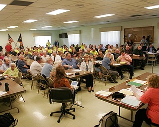 William D. Lewis The Vindicator Large crowd on hand during a zoning meeting at the Lordstown Administration building Tuesday.