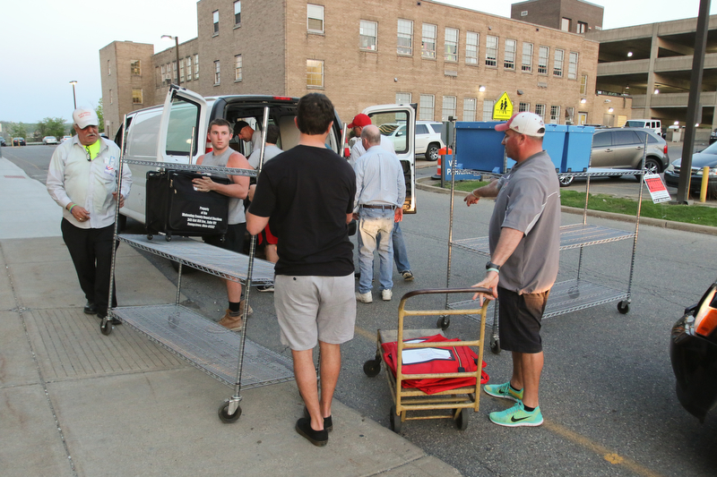  ROBERT K.YOSAY  | THE VINDICATOR..Election workers at the Board of Elections load machines off of trucks as the last part of the election process for tuesday night is wrapped up ..-30-