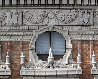    ROBERT K YOSAY  | THE VINDICATOR...looking over to the realty building.. architectural designs.Double Tree in Youngstown opened its restaurant and Hotel today Wed. in the former Stambaugh Building.  The building  has been restored to its original marble and granite and then some....-30-