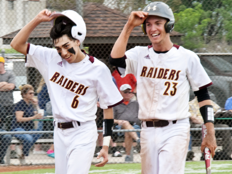 WilliamD. Lewis The Vindicator South Range's Kris Scandy(6) and Jaxon Anderson(23) react after scoring during 5-16 win over Crewstview.