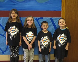 Neighbors | Zack Shively.Stadium Drive Elementary had their third annual Light It Up Blue week and assembly April 9-13. The program spread autism awareness to the students of the school. Pictured are, from left, Christa Cook, Angeline Ramunno, Chase Arnaut and Gabe Lawman.