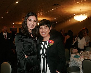 William D. Lewis The Vindicator Athena award recipient Dr. Elisabeth H. Young gets congrats from her daughter Annie Boniface during 5-17-18 Athena event.