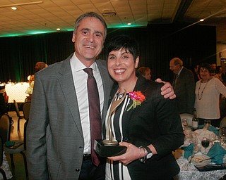 William D. Lewis The Vindicator Athena award recipient Dr. Elisabeth H. Young and her husband Dr. Thomas Boniface  during 5-17-18 Athena event.