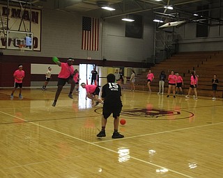 Neighbors | Zack Shively.The best seventh-grade team, The Dodgefathers, and the best eighth-grade team, the Pink Flamingos, played against each other in Glenwood Junior High School's dodgeball tournament. The winner of the matchup, the Pink Flamingos, went on to play against a team of the teachers.