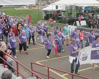 William D. Lewis The Vindicator   Cancers survivors walk in hte Boardman Relay for Life 5-18-18.