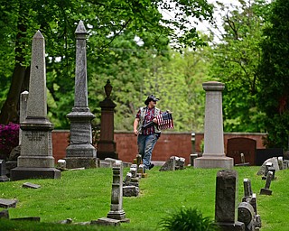 Flags Placed at Oak Hill Cemetery