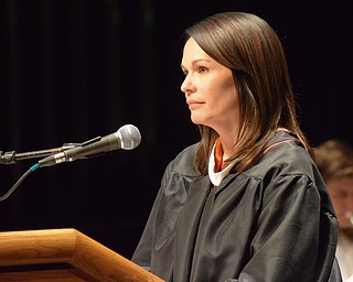 William D Lewis The Vindicator   NilesHS Principal Tracie Parry speaks during 5-23-18 commencement at Packard Music Hall in Warren.