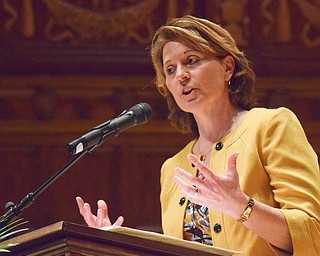 William D. Lewis The Vindicator  Liberty Commencement speaker Elaine Jacobs during 5-24-18 ceremony.