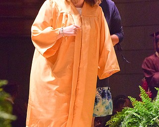 William D. Lewis  Liberty grad Victoria Ann Demarco makes her way across the stage to recieve her diploma during 5-24-18  commencement.