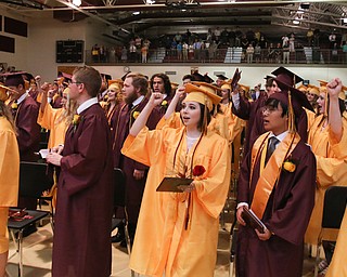 ROBERT K YOSAY  | THE VINDICATOR..South Range Class of 2018Õs , High School Principal Stephen P. Rohan described its 120 graduates a Òone of a kind class.Ó..singing the alma mater one last time..-30-