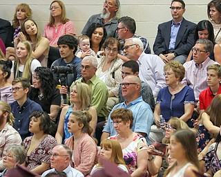 ROBERT K YOSAY  | THE VINDICATOR..South Range Class of 2018Õs , High School Principal Stephen P. Rohan described its 120 graduates a Òone of a kind class.Ó..the crowd listens to the valedictorians..-30-