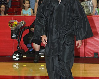 Preston Patterson walks to his seat during the introduction of the gtraduates during the Struthers High School Commencement on Sunday afternoon.   Dustin Livesay  |  The Vindicator  5/27/18  Struthers.