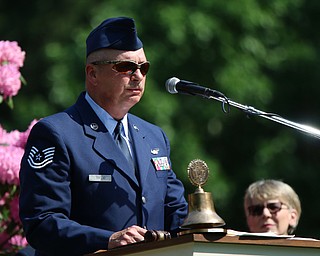 Joe Trolio was assigned as the Parade Grand Marshall and welcomed the crowd to the Memorial Day service at the Poland Riverside Cemetary in Poland on Monday morning. Dustin Livesay  |  The Vindicator  5/28/18 Poland