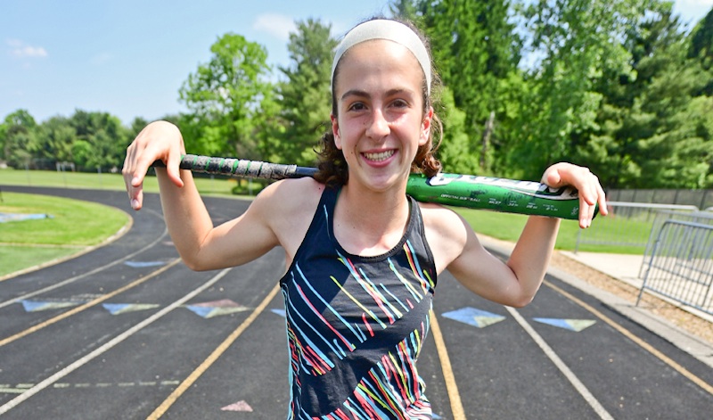 Poland’s Jackie Grisdale had to balance softball and track district tournaments this spring. She qualified for state in the 800.