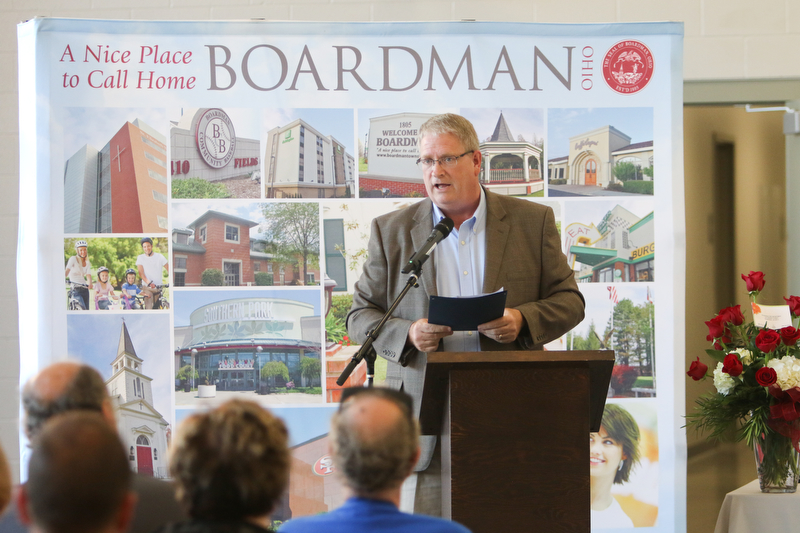 ROBERT K YOSAY  | THE VINDICATOR..Boardman newest firestation #71 on Market Street next to Stadium Drive ..Trustee Brad Calhoun talks about the path to the new forestation..-30-