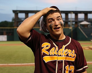 Ben Rivera (17) of South Range stands in awe after the Raiders defeated Madeira  in the State semi finals matchup at Huntington Park in Columbus on Thursday evening. Dustin Livesay  |  The Vindicator  5/31/18  Columbus