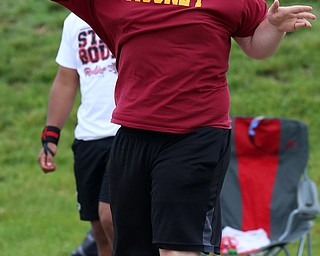 COLUMBUS, OHIO - June 1, 2018, OHSAA Track & Field Championships at Jesse Owens Stadium, Ohio State University-  D2 Mooney's Kyle Jornigan throws 53-01 to take 5th during D3 shotput.  SPECIAL TO | THE VINDICATOR