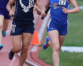 COLUMBUS, OHIO - June 1, 2018, OHSAA Track & Field Championships at Jesse Owens Stadium, Ohio State University-  D3 4x800 McDonald, Malina Mitchell runs the last leg.  McDonald finished in 4th place.  SPECIAL TO | THE VINDICATOR