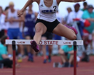 COLUMBUS, OHIO - June 1, 2018, OHSAA Track & Field Championships at Jesse Owens Stadium, Ohio State University-  D3 Jackson Milton's Michaelina Terranova qualifies for the 300m hurdles final.  SPECIAL TO | THE VIDICATOR