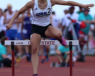 COLUMBUS, OHIO - June 1, 2018, OHSAA Track & Field Championships at Jesse Owens Stadium, Ohio State University-  D3 Jackson Milton's Michaelina Terranova qualifies for the 300m hurdles final.  SPECIAL TO | THE VIDICATOR