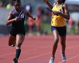 COLUMBUS, OHIO - June 2, 2018, OHSAA Track & Field Championships at Jesse Owens Stadium, Ohio State University-  D1 4x200m Youngstown East's Laniya Lewis finishes East 2nd place state run. SPECIAL TO | VINDICATOR