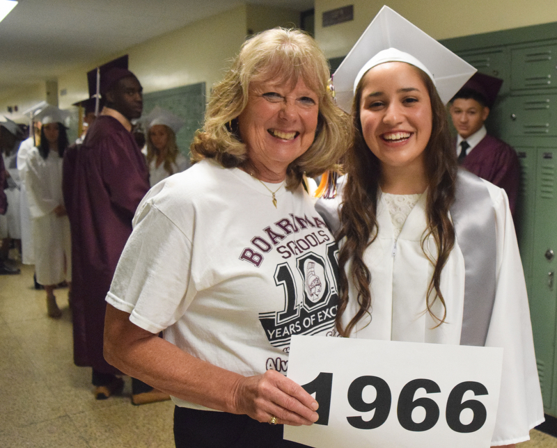 William D. Lewis The Vidicator Boardman grad Mariah Ricciardi poses with her grandmother Carol Wellendorf Ricciardi, a 1966 Boardmn alumni before 6-3-18 commencement.