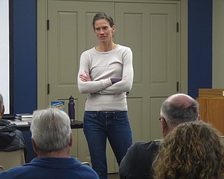 Neighbors | Zack Shively.Author and hiker Jennifer Pharr Davis spoke at the Boardman library on April 19 about her trips hiking and what hiking has done for her life. She has hiked many trails including the Appalachian Trail three times. She once had the record for the fastest known time on the Appalachian Trail, the first time a female set the record.