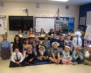 Neighbors | Zack Shively.The second-grade students gave presentations as people from history to their parents during class. The parents came in and pressed buttons on the students' desks. Students gave a small speech about their historic figure after the button was pressed, like in a wax museum. Pictured, the students in Jacquelynne Moretti's class dressed as their favorite people in history.