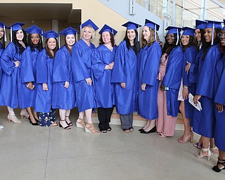 ROBERT K YOSAY  | THE VINDICATOR..Practical Nursing students get a photo together before the graduation ceremony started..Ford Family Recital Hall located in the DeYor Performing Arts Center. More than 60 full time students graduated from the three adult education programs offered at Choffin: 15 Dental Assisting students, 33 Practical Nursing students, and 18 Surgical Technology students..-30-