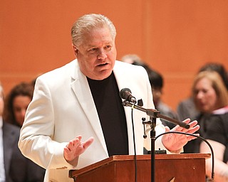 ROBERT K YOSAY  | THE VINDICATOR..Joseph Meranto... superintendent of YCS schools.... congratulates the graduates for their hard work..Ford Family Recital Hall located in the DeYor Performing Arts Center. More than 60 full time students graduated from the three adult education programs offered at Choffin: 15 Dental Assisting students, 33 Practical Nursing students, and 18 Surgical Technology students..-30-