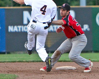 William D. Lewis the vindicator  Astro Falcons (4) istagged out at 2nd by Knightline's(36) during 6-20-18 game  at Cene.