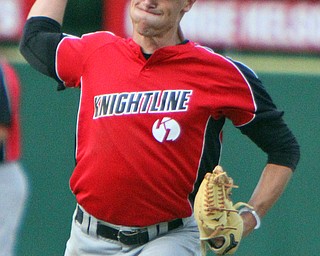 William D. Lewis the vindicator Knightline pitcher (17) delivers during 6-20-18 game with Astro Falcons at Cene.