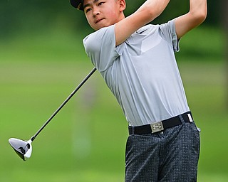BOARDMAN, OHIO - JUNE 20, 2018: Austin Tran, from Fresno, California, follows his tee shot on the 12th hole during the second round of the AJGA junior tournament, Wednesday afternoon at Mill Creek Golf Course. DAVID DERMER | THE VINDICATOR
