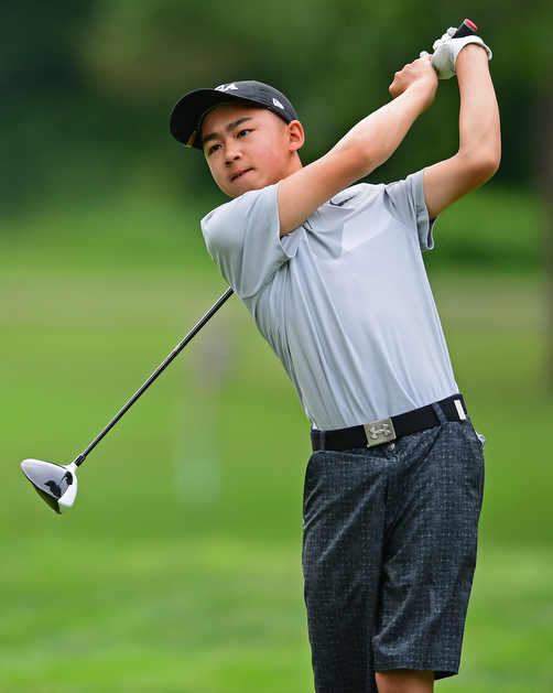 BOARDMAN, OHIO - JUNE 20, 2018: Austin Tran, from Fresno, California, follows his tee shot on the 12th hole during the second round of the AJGA junior tournament, Wednesday afternoon at Mill Creek Golf Course. DAVID DERMER | THE VINDICATOR