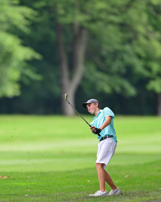 BOARDMAN, OHIO - JUNE 20, 2018: Colt Ingram, from Aiken, South Carolina, follows his approach shot on the 11th hole during the second round of the AJGA junior tournament, Wednesday afternoon at Mill Creek Golf Course. DAVID DERMER | THE VINDICATOR