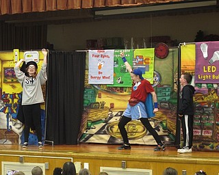 Neighbors | Zack Shively.Market Street, Robinwood Lane and Stadium Drive elementary schools all had assemblies from The Energize Guyz, a show by the National Children's Theatre and sponsored by FirstEnergy. The show demonstrated ways to conserve resources and electricity. The students read "When Charlie McButton Lost Power" ahead of the assembly. The story also focuses on electricity.