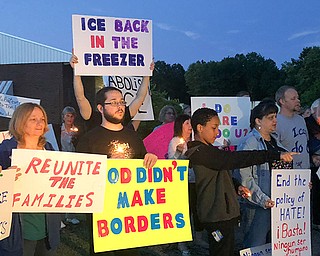 50 protestors showed up for a candlelight vigil outside a private prison in Youngstown where some immigration and Customs Enforcement detainees are held. 