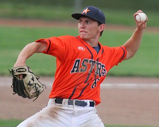 William D. Lewis The Vindicator  Astros Marco DeFalco(6) delivers during 6-26-18 win over Avalanche at Cene.