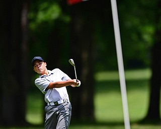 BOARDMAN, OHIO - JUNE 26, 2018: Michael Porter of McDonald follows his shot on the ninth hole, Tuesday afternoon at Mill Creek Golf Course during the Vindy Greatest Golfer. DAVID DERMER | THE VINDICATOR