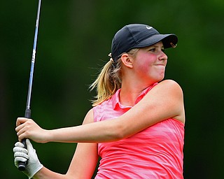 BOARDMAN, OHIO - JUNE 26, 2018: Emma Timko of Poland follows her tee shot on the 15th hole, Tuesday afternoon at Mill Creek Golf Course during the Vindy Greatest Golfer. DAVID DERMER | THE VINDICATOR