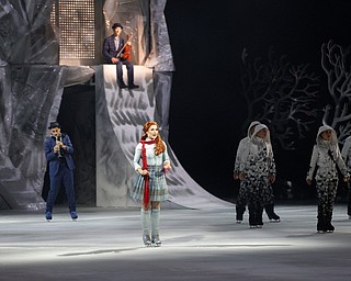 Madeline Stammen, center, performs as Crystal in Cirque Du Soleil Crystal in Covelli Centre on Wednesday.