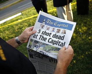 The Maryland newspaper attacked by a gunman has kept its promise to put out the next day’s paper, despite the shooting deaths of five people in its newsroom. Hours after a gunman blasted his way inside The Capital Gazette on Thursday, the surviving staff tweeted out their defiance: “Tomorrow, this Capital page will return to its steady purpose of offering readers informed opinion about the world around them. But today, we are speechless.”