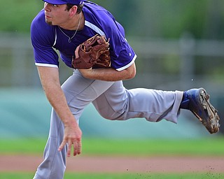 STRUTHERS, OHIO - JULY 3, 2018: Creekside starting pitcher Brandon Fleeger delivers in the second inning of a baseball game against Avalanche, Tuesday, July 3, 2018 in Struthers. DAVID DERMER | THE VINDICATOR