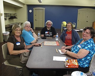 Neighbors | Zack Shively.The Boardman library had their monthly "Game Night for Adults" program on May 24. The attendees play games like rummy and Farkle with Boardman librarians Shelia Glowaski and Karen Saunders. Pictured, from the left and going clockwise, are Nan Sellards, Karen Whistler, Glowaski, Mary Dinda and Saunders during a game of Scrabble.