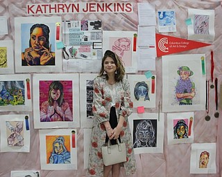 Neighbors | Abby Slanker.Canfield High School senior and AP art student Kate Jenkins filled a display booth with her artwork for the Canfield Local Schools Student Art Show on May 23.
