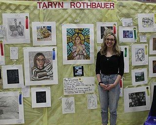 Neighbors | Abby Slanker.Taryn Rothbauer, Canfield High School senior AP art student, Canfield Local Schools Student Art Show ninth runner up and PTO Student Purchase Award winner, displayed her artwork and celebrated her wins at the art show.